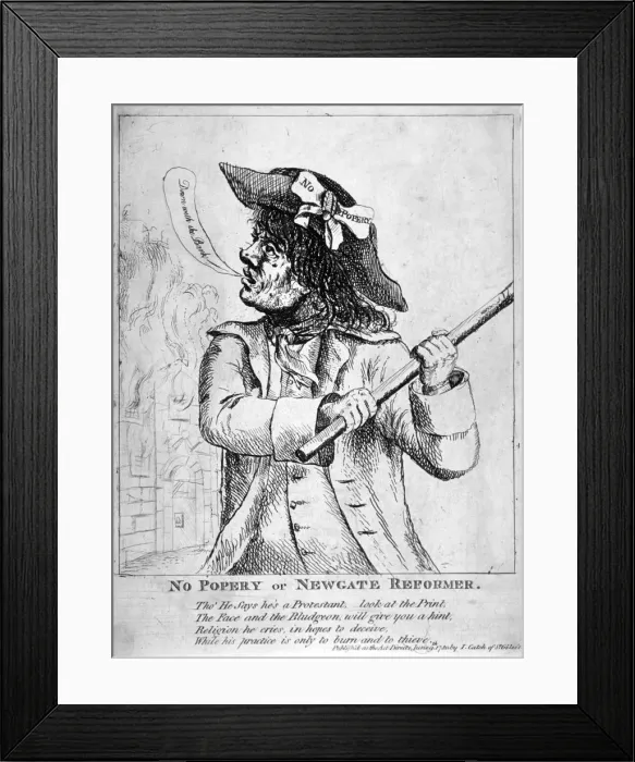 Framed Print : No Popery or Newgate Reformer... 1780 Framed Print : No Popery or Newgate Reformer... 1780