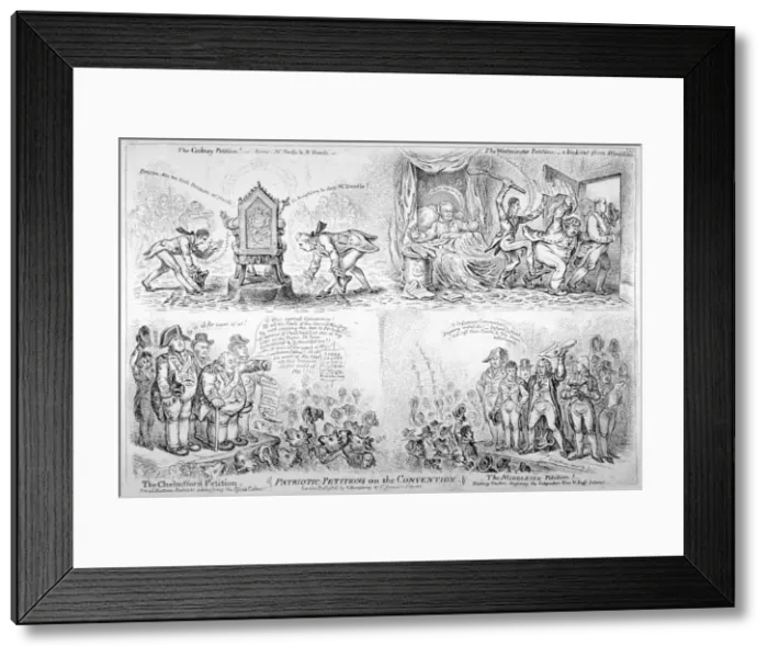 Framed Print : Patriotic-Petitions on the Convention, 1808. Artist: James Gillray Framed Print : Patriotic-Petitions on the Convention, 1808. Artist: James Gillray