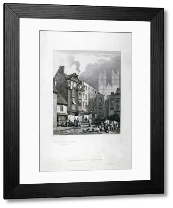 Framed Print : William Caxtons house in the Almonry, Westminster, London, 1827 Framed Print : William Caxtons house in the Almonry, Westminster, London, 1827