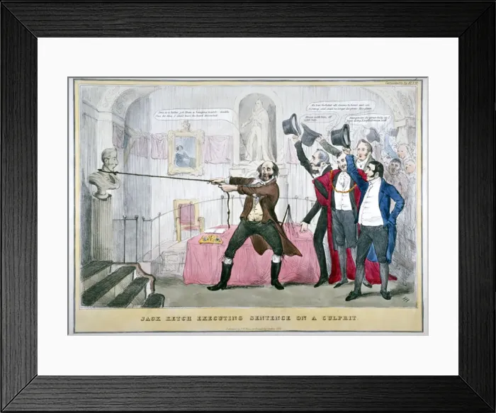 Framed Print : Jack Ketch executing sentence on a culprit, 1832. Artist Framed Print : Jack Ketch executing sentence on a culprit, 1832. Artist