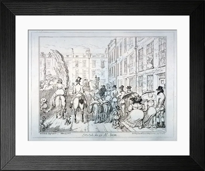 Framed Print : Sketch for an Al-bum, 1835. Artist: George Cruikshank