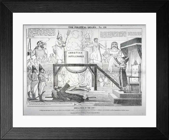Framed Print : Immolation of the Jew!, 1835. Artist: G Drake Framed Print : Immolation of the Jew!, 1835. Artist: G Drake