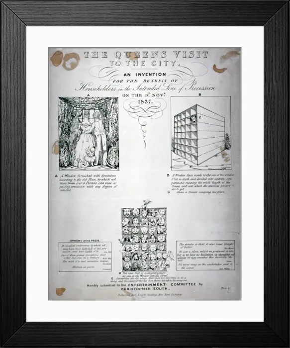 Framed Print : The Queens visit to the City, 1837. Artist Framed Print : The Queens visit to the City, 1837. Artist