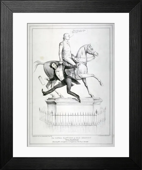 Framed Print : The loyal banker or Old Georgy taking Ransom, 1836. Artist: A Ducotes Framed Print : The loyal banker or Old Georgy taking Ransom, 1836. Artist: A Ducotes
