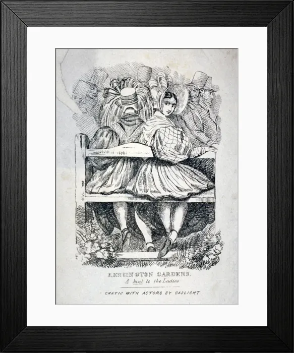 Framed Print : Kensington Gardens, a hint to the ladies, 1838 Framed Print : Kensington Gardens, a hint to the ladies, 1838