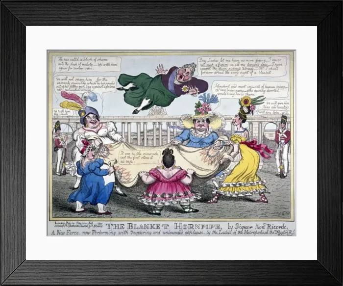 Framed Print : The Blanket Hornpipe... 1820. Artist: WE Framed Print : The Blanket Hornpipe... 1820. Artist: WE
