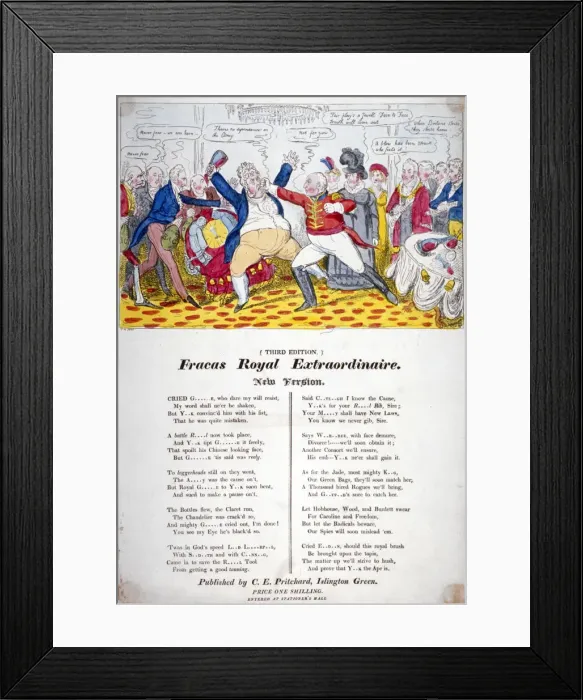 Framed Print : Fracas Royal Extraordinaire, 1820. Artist: Isaac Robert Cruikshank Framed Print : Fracas Royal Extraordinaire, 1820. Artist: Isaac Robert Cruikshank