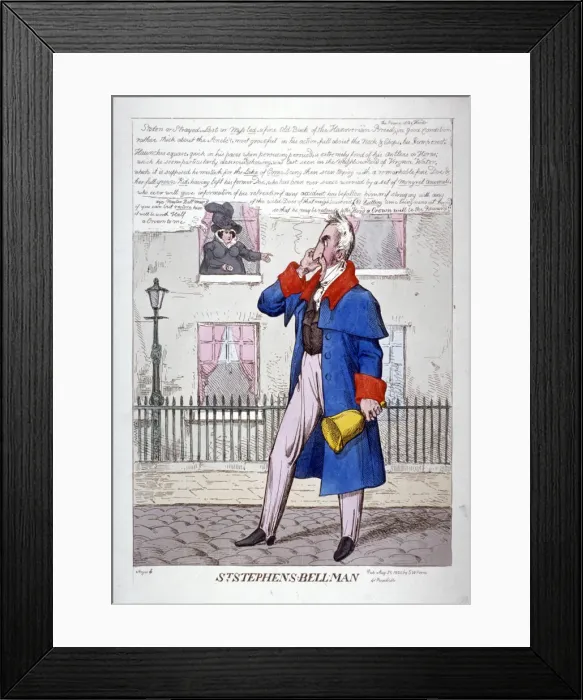 Framed Print : St Stephens Bell Man, 1820 Framed Print : St Stephens Bell Man, 1820
