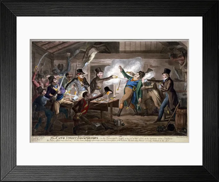 Framed Print : The Cato Street conspirators... 1820. Artist: George Cruikshank Framed Print : The Cato Street conspirators... 1820. Artist: George Cruikshank