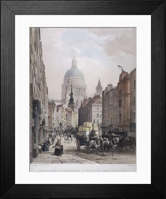 Framed Print : Fleet Street, London, c1850 Artist: Lemercier Framed Print : Fleet Street, London, c1850 Artist: Lemercier