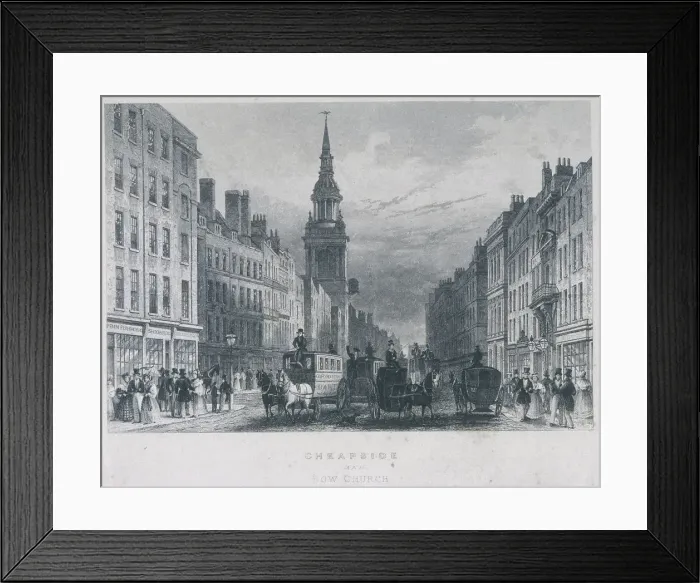 Framed Print : Cheapside, London, c1830 Framed Print : Cheapside, London, c1830