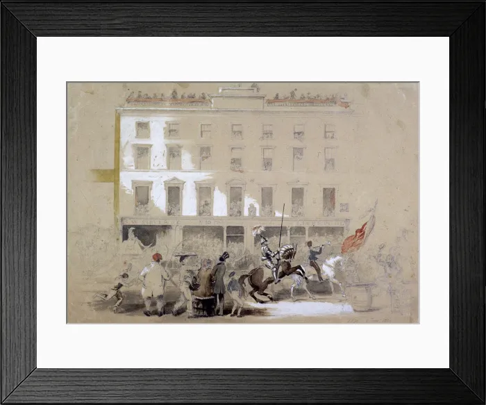 Framed Print : Lord Mayors Show, Cornhill, London, 1849. Artist: Angelo Collen Hayter