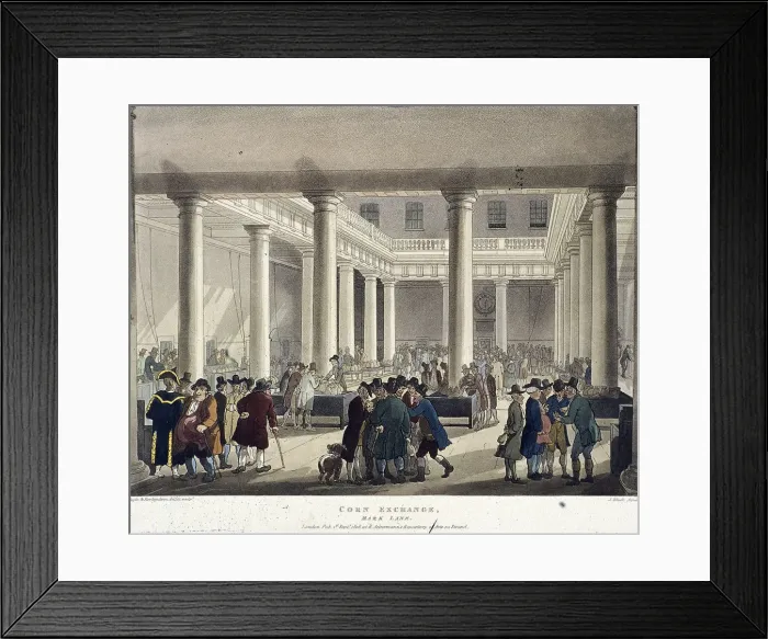 Framed Print : Corn Exchange, London, 1808. Artist: Augustus Charles Pugin Framed Print : Corn Exchange, London, 1808. Artist: Augustus Charles Pugin