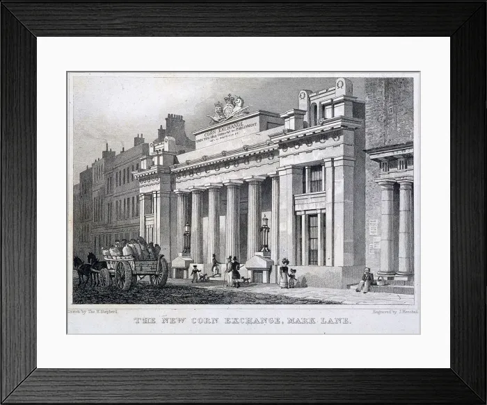 Framed Print : Corn Exchange, London, 1828. Artist: W Henshall Framed Print : Corn Exchange, London, 1828. Artist: W Henshall