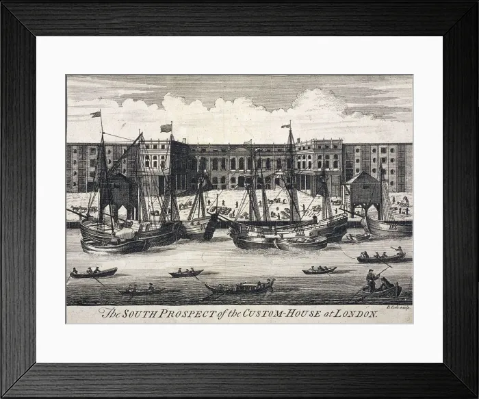 Framed Print : Custom House, London, c1750. Artist: Benjamin Cole Framed Print : Custom House, London, c1750. Artist: Benjamin Cole