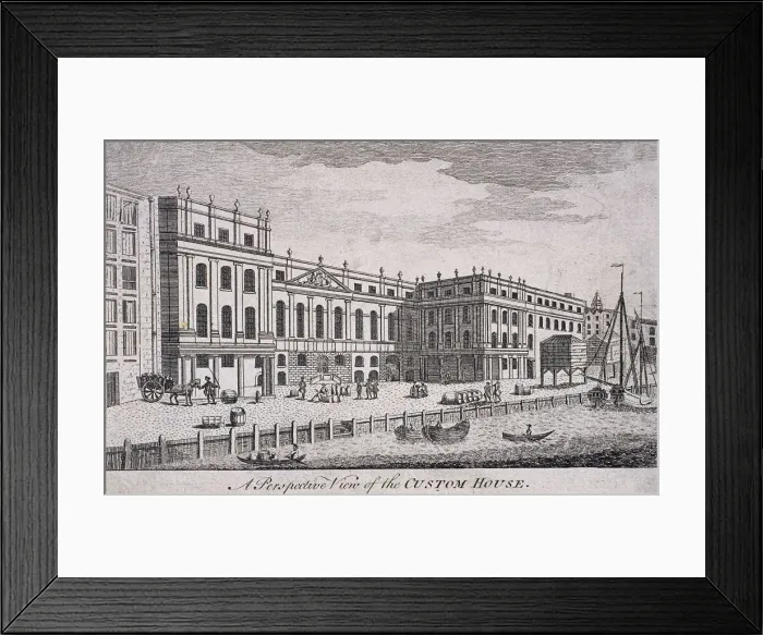 Framed Print : Custom House, London, 1800. Artist: William Watts Framed Print : Custom House, London, 1800. Artist: William Watts