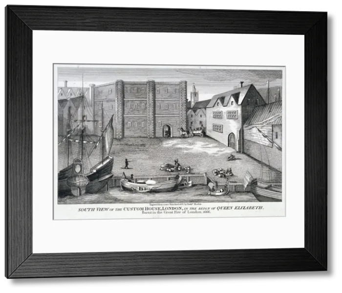 Framed Print : Custom House, London, c1815. Artist: Bartholomew Howlett Framed Print : Custom House, London, c1815. Artist: Bartholomew Howlett