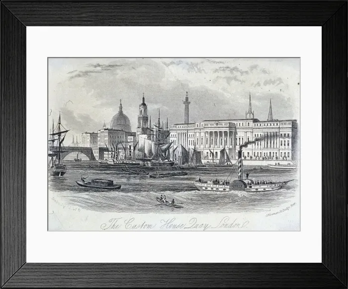 Framed Print : Custom House, London, c1840. Artist: John Newman Framed Print : Custom House, London, c1840. Artist: John Newman