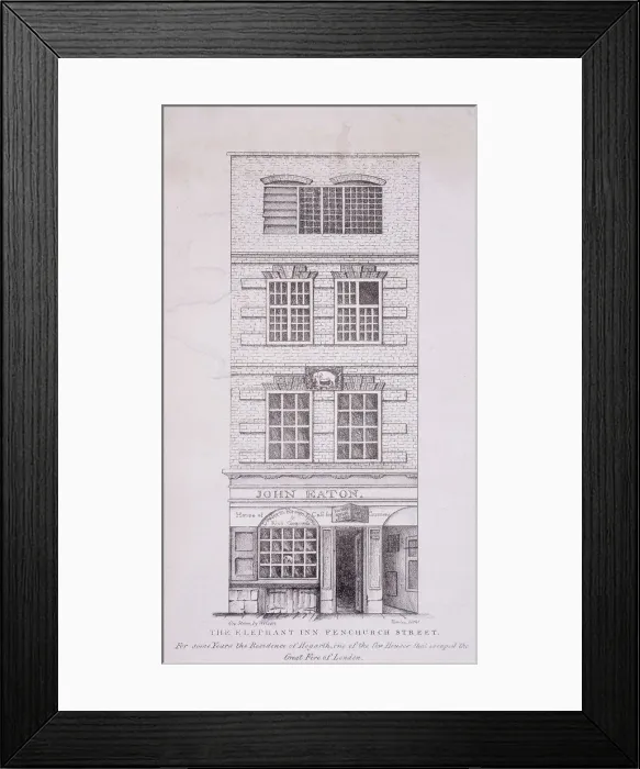 Framed Print : Elephant Inn, Fenchurch Street, London, c1815. Artist: Vowles Framed Print : Elephant Inn, Fenchurch Street, London, c1815. Artist: Vowles