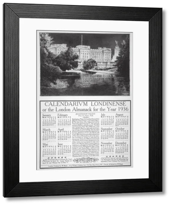 Framed Print : Buckingham Palace, Westminster, London, 1935. Artist: William Monk