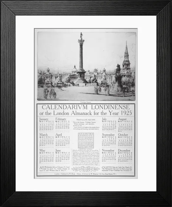 Framed Print : Trafalgar Square, Westminster, London, 1924. Artist: William Monk Framed Print : Trafalgar Square, Westminster, London, 1924. Artist: William Monk