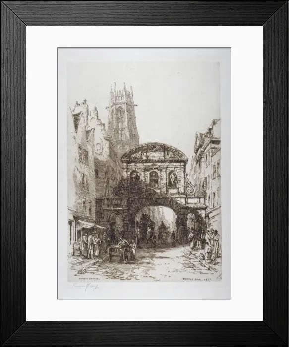Framed Print : Temple Bar, London, 1877. Artist: Ernest George Framed Print : Temple Bar, London, 1877. Artist: Ernest George