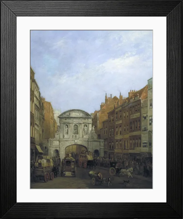 Framed Print : Temple Bar from the Strand, London, 1873. Artist: William Henry Haines Framed Print : Temple Bar from the Strand, London, 1873. Artist: William Henry Haines