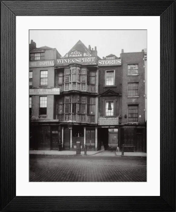 Framed Print : View of the Paul Pindar Tavern, Bishopsgate, City of London, 1878 Framed Print : View of the Paul Pindar Tavern, Bishopsgate, City of London, 1878