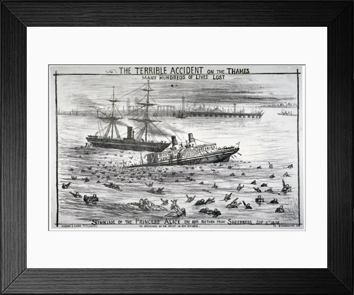 Framed Print : Sinking of the Princess Alice on the River Thames, 1878 Framed Print : Sinking of the Princess Alice on the River Thames, 1878