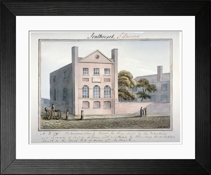 Framed Print : St Saviours Charity School, Union Street, Southwark, London, 1825. Artist: G Yates Framed Print : St Saviours Charity School, Union Street, Southwark, London, 1825. Artist: G Yates