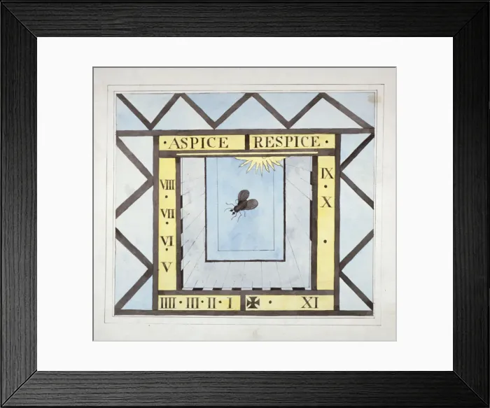 Framed Print : Design of a sundial at St Olave, Bermondsey, London, c1825 Framed Print : Design of a sundial at St Olave, Bermondsey, London, c1825