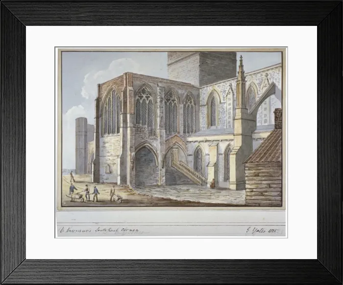 Framed Print : Southwark Cathedral, London, 1825. Artist: G Yates Framed Print : Southwark Cathedral, London, 1825. Artist: G Yates