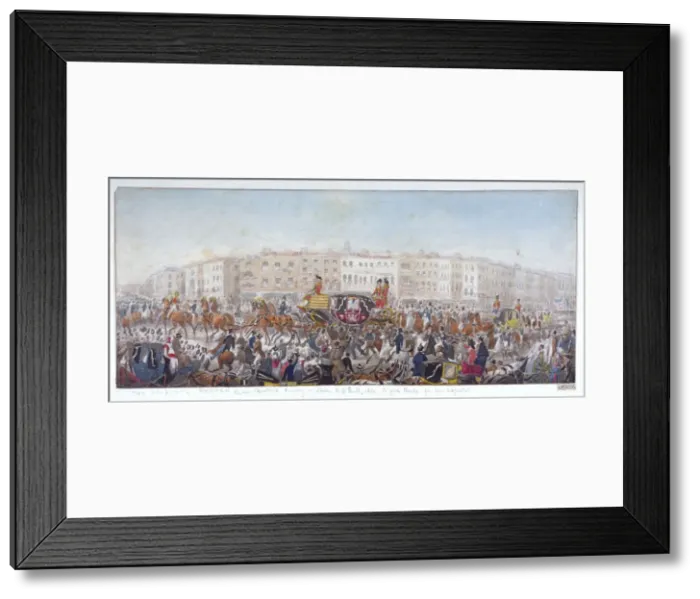 Framed Print : Queen Caroline travelling to St Pauls Cathedral, London, 20th November 1820 (1821) Framed Print : Queen Caroline travelling to St Pauls Cathedral, London, 20th November 1820 (1821)
