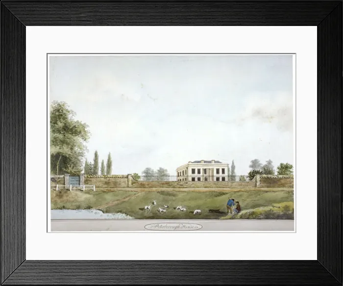 Framed Print : Peterborough House, Millbank, Westminster, London, c1805 Framed Print : Peterborough House, Millbank, Westminster, London, c1805