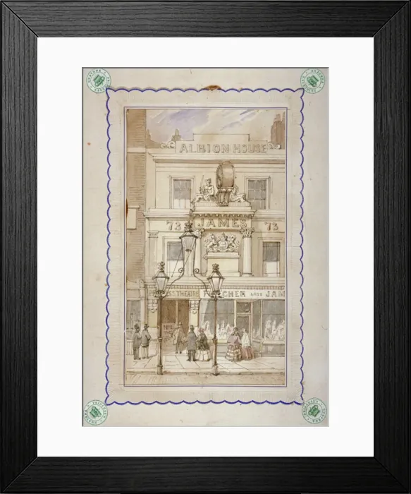 Framed Print : Albion House and the entrance to the Princesss Theatre, Oxford Street, Westminster, London, c1840 Framed Print : Albion House and the entrance to the Princesss Theatre, Oxford Street, Westminster, London, c1840