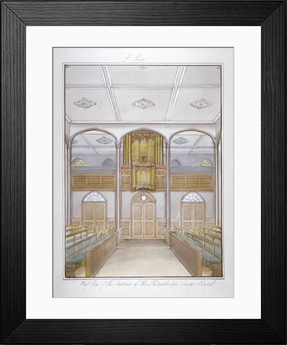 Framed Print : The chapel in the Philanthropic Society Institution on London Road, Southwark, London, 1825 Framed Print : The chapel in the Philanthropic Society Institution on London Road, Southwark, London, 1825