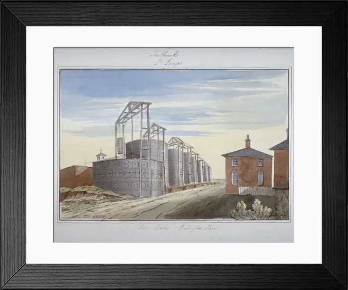 Framed Print : View of gas works in Pocock Street, Southwark, London, 1826. Artist: G Yates Framed Print : View of gas works in Pocock Street, Southwark, London, 1826. Artist: G Yates
