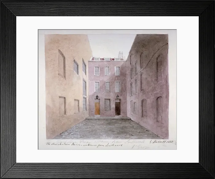 Framed Print : View of Marshalsea Prison on Borough High Street, Southwark, London, 1832. Artist Framed Print : View of Marshalsea Prison on Borough High Street, Southwark, London, 1832. Artist