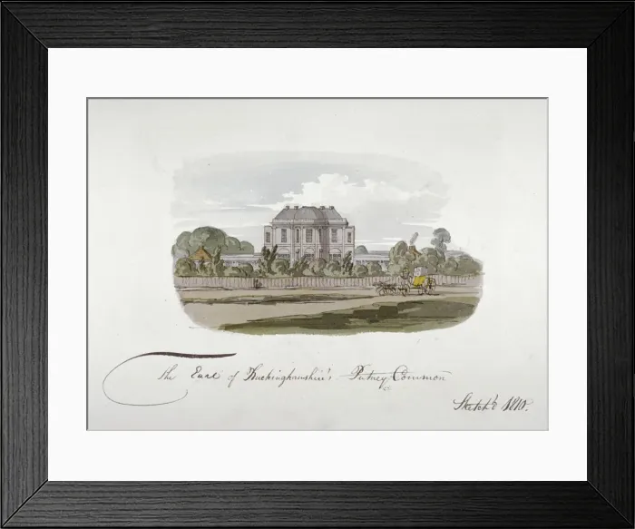 Framed Print : View of the Earl of Buckinghamshires mansion at Putney Common, London, 1810. Artist Framed Print : View of the Earl of Buckinghamshires mansion at Putney Common, London, 1810. Artist