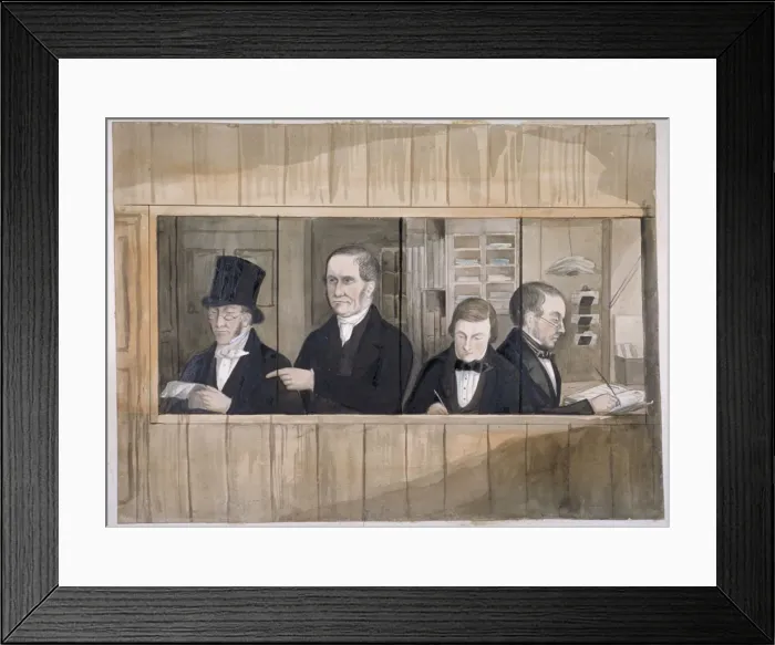 Framed Print : The office of Messre Charles Greenwood and Co, London, c1840 Framed Print : The office of Messre Charles Greenwood and Co, London, c1840