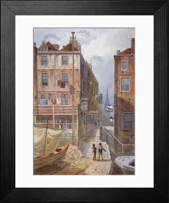 Framed Print : Hungerford Stairs, Westminster, London, c1815. Artist: George Shepherd Framed Print : Hungerford Stairs, Westminster, London, c1815. Artist: George Shepherd