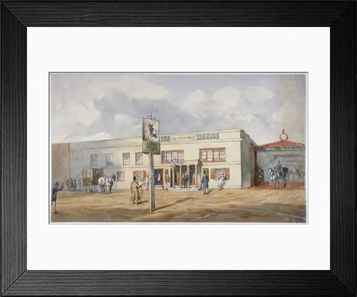 Framed Print : The Woodman Inn, Upper Norwood, London, c1865 Framed Print : The Woodman Inn, Upper Norwood, London, c1865