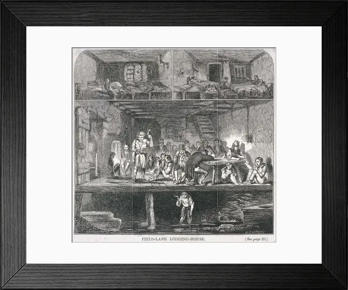 Framed Print : Field Lane Lodging House, London, 1847. Artist: WG Mason Framed Print : Field Lane Lodging House, London, 1847. Artist: WG Mason