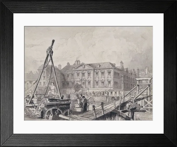 Framed Print : Fishmongers Hall from north east, London, c1835. Artist: John Woods Framed Print : Fishmongers Hall from north east, London, c1835. Artist: John Woods