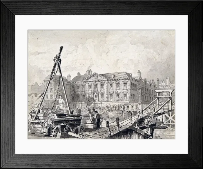 Framed Print : Fishmongers Hall, Thames Street, London, c1827. Artist: William Henry Bartlett Framed Print : Fishmongers Hall, Thames Street, London, c1827. Artist: William Henry Bartlett