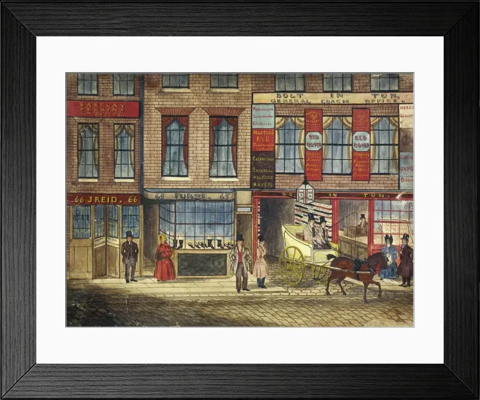 Framed Print : Shops in Fleet Street, London, c1835 Framed Print : Shops in Fleet Street, London, c1835