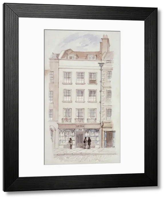 Framed Print : Lauries premises, Fleet Street, London, c1820. Artist: James Findlay Framed Print : Lauries premises, Fleet Street, London, c1820. Artist: James Findlay
