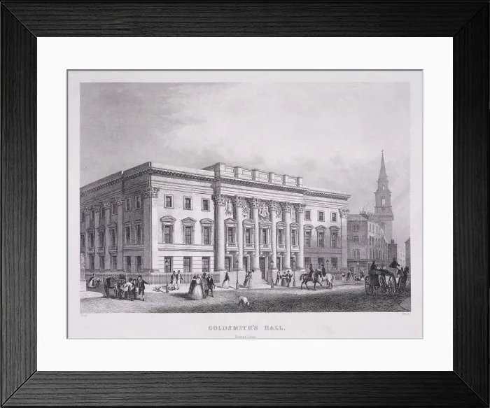 Framed Print : Goldsmiths Hall, London, c1835. Artist: WE Albutt Framed Print : Goldsmiths Hall, London, c1835. Artist: WE Albutt