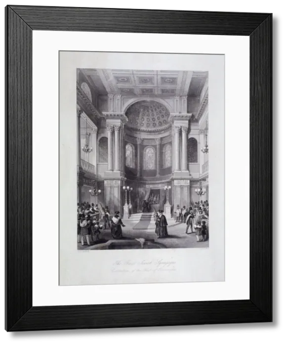 Framed Print : Great Synagogue, Dukes Place, London, c1850. Artist: Harlen Melville Framed Print : Great Synagogue, Dukes Place, London, c1850. Artist: Harlen Melville