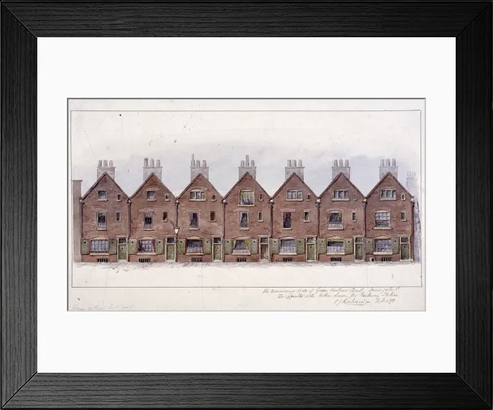 Framed Print : Green Arbour Court, Little Moorfields, London, 1871. Artist: Charles James Richardson